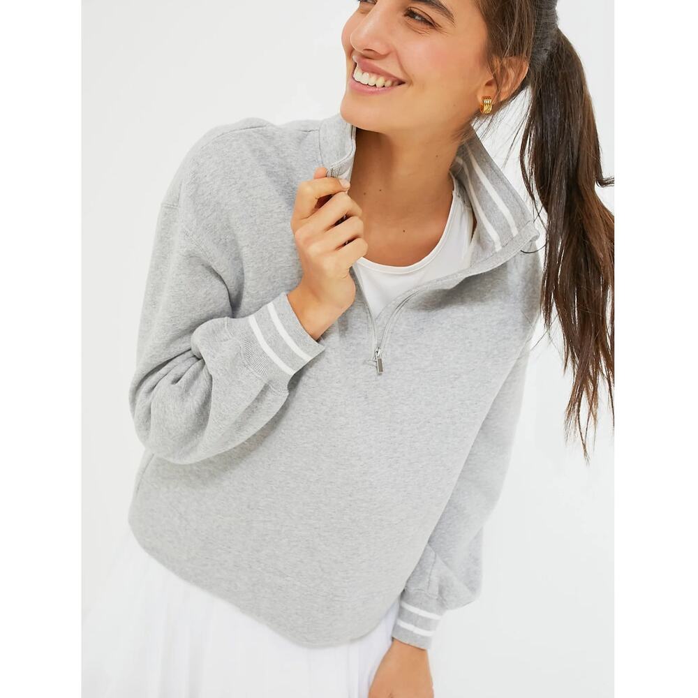 TUCKERNUCK |  Heathered Gray Carlson Quarter Zip Sweatshirt | Size Small